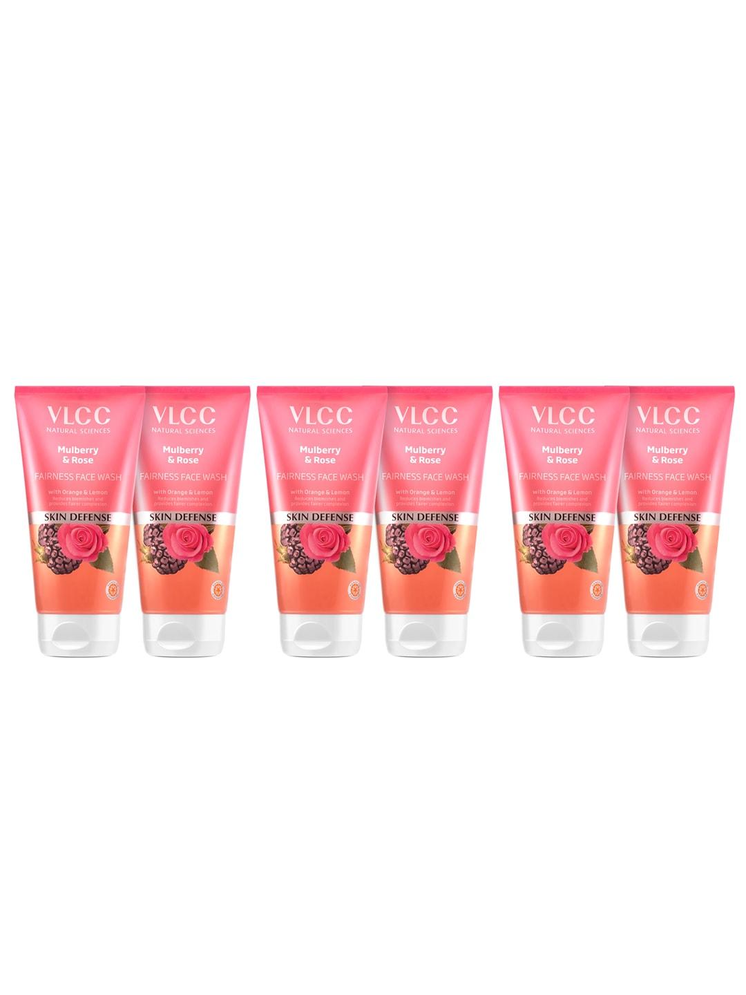 VLCC Set of 6 Skin Defense Mulberry & Rose Fairness Face Wash - 150ml Each
