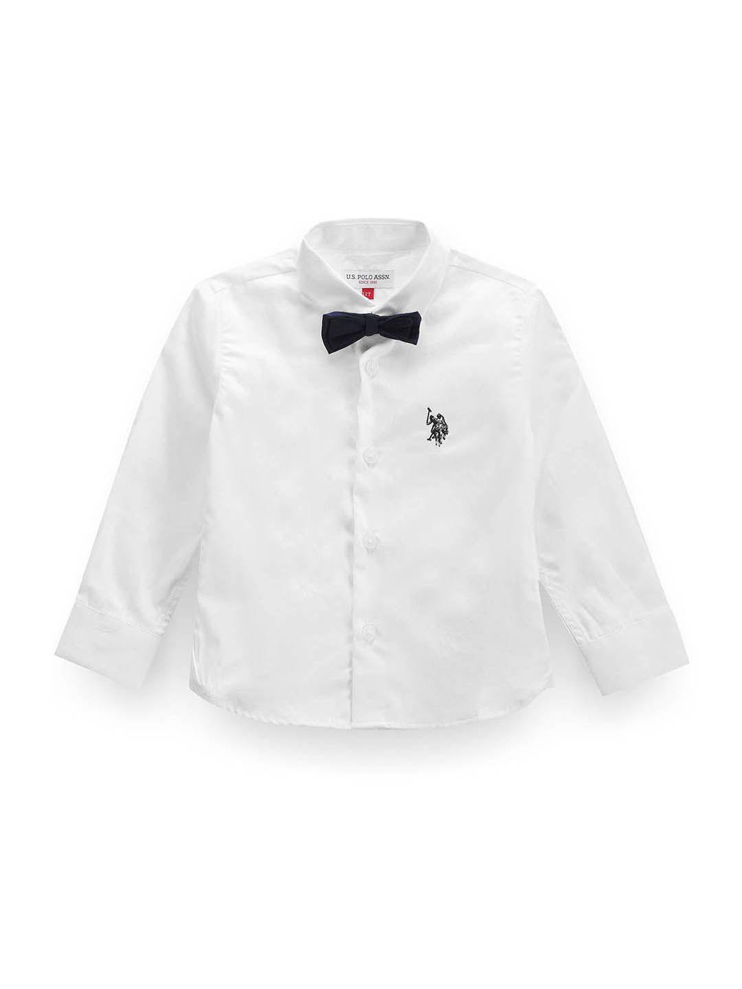 U.S. Polo Assn. Kids Boys Classic Spread Collar Pure Cotton Party Shirt