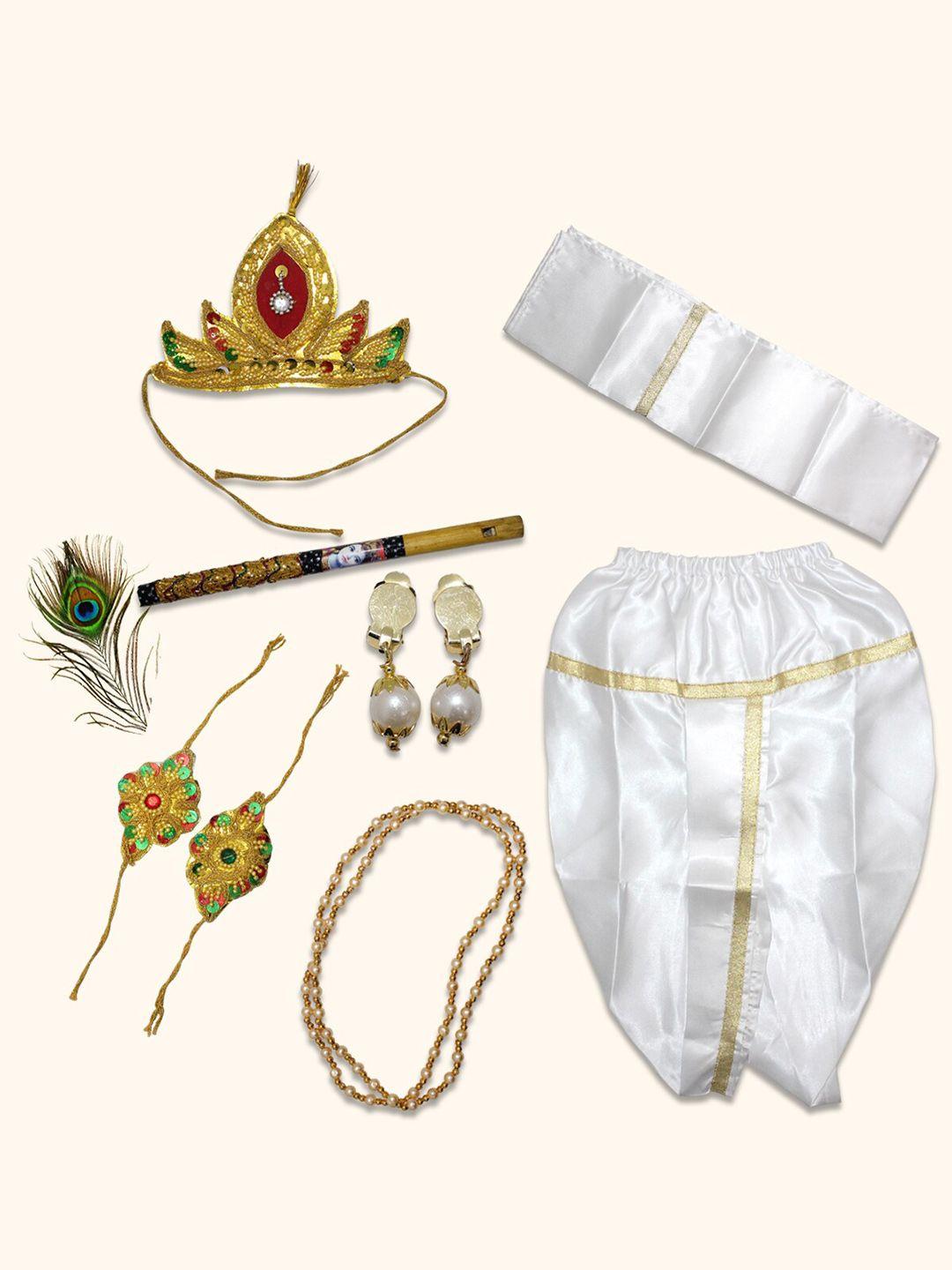 Born Babies Unisex Krishna Costume Ethnic Wear Cotton Clothing Set