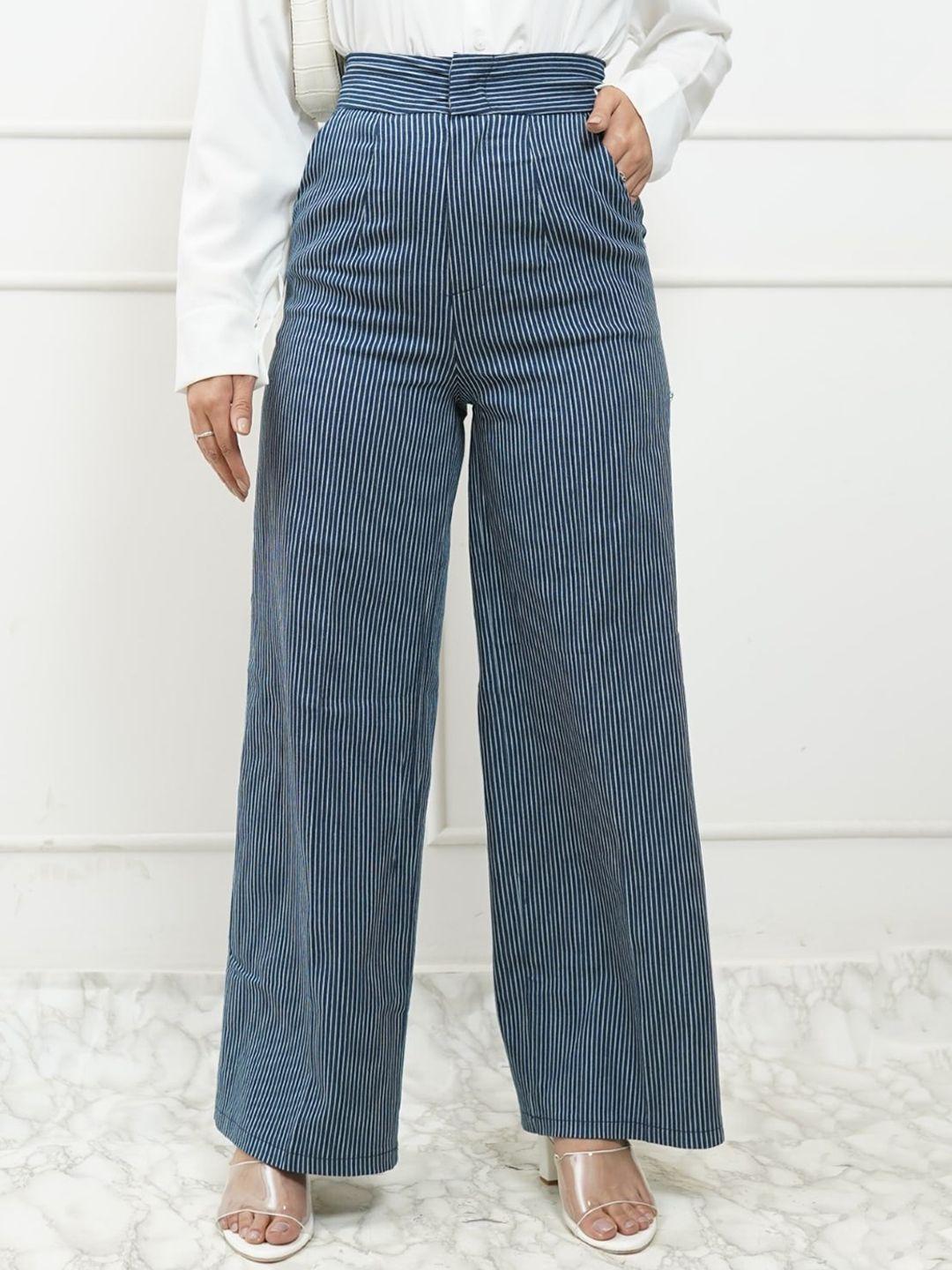 styleash-women-striped-high-rise-formal-parallel-trousers