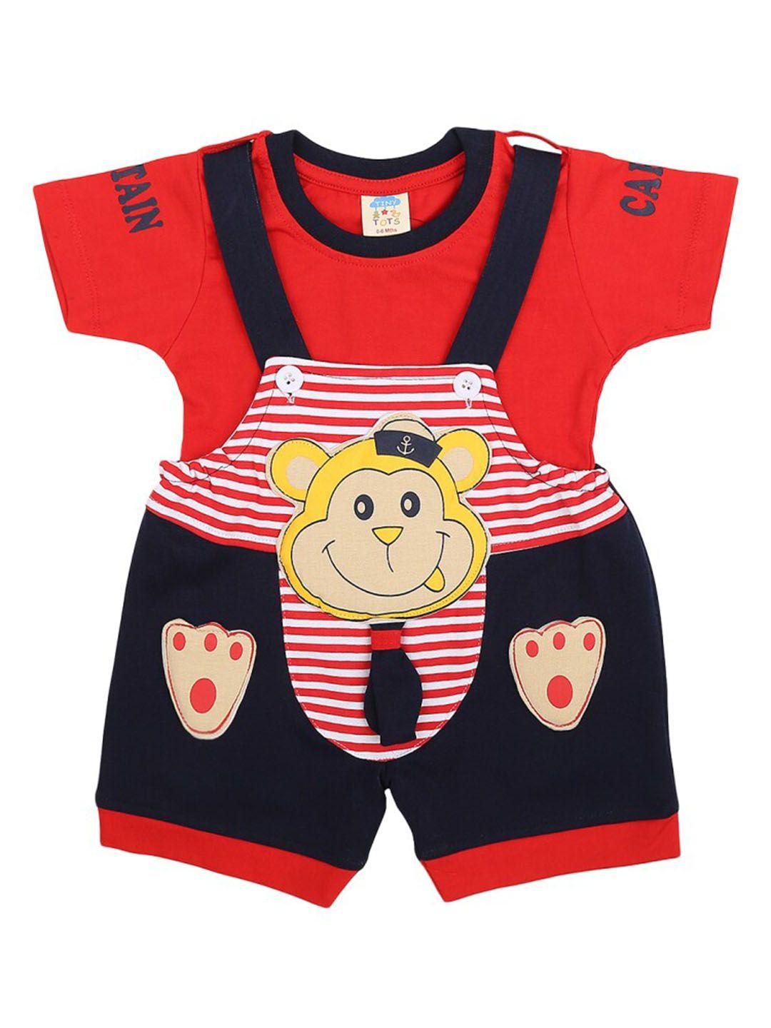 v-mart-infant-conversational-printed-pure-cotton-dungaree-with-t-shirt