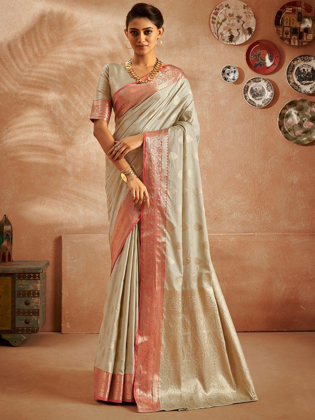 Satrani thnic Motif Woven Design Zari Silk Cotton Banarasi Saree