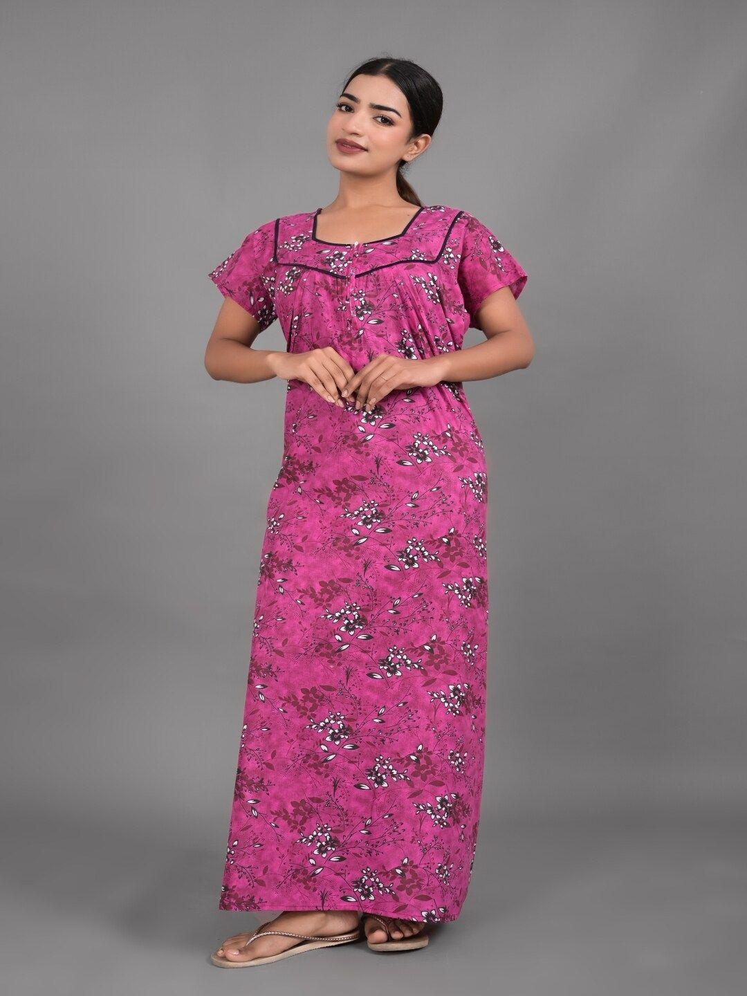 apratim-floral-printed-pure-cotton-maxi-nightdress