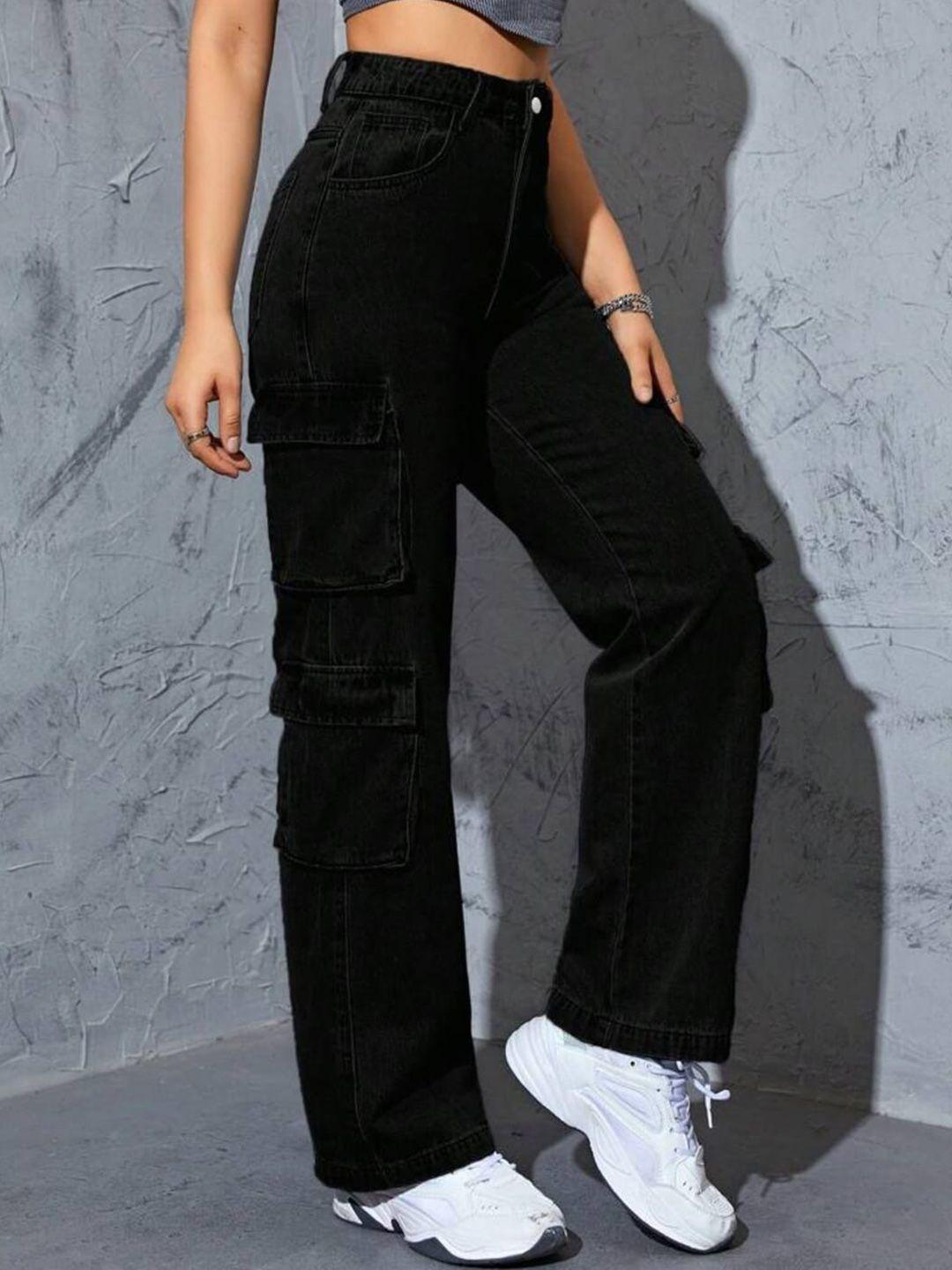 next-one-women-smart-wide-leg-high-rise-stretchable-cargo-jeans