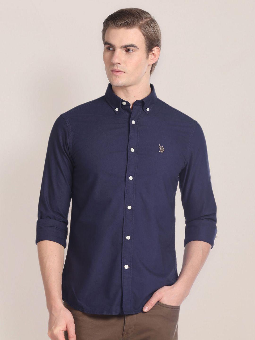 u.s.-polo-assn.-button-down-collar-dobby-pure-cotton-casual-shirt