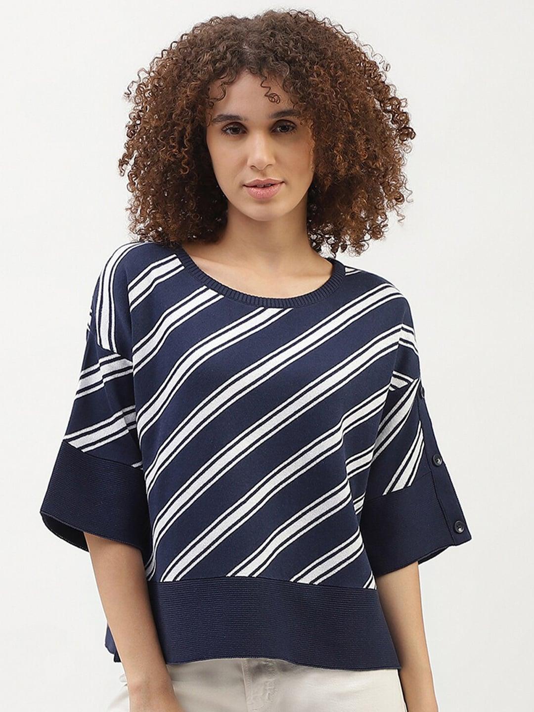 united-colors-of-benetton-round-neck-striped-pullover