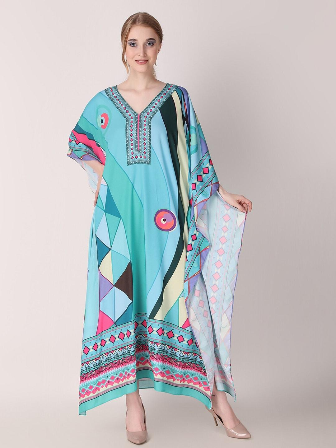 Rajoria Instyle Abstract Printed Kaftan Maxi Dress