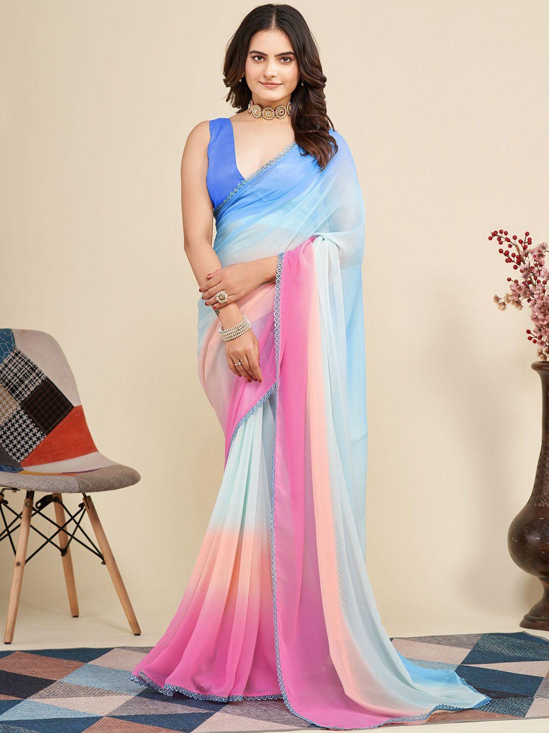 VAIRAGEE Ombre Poly Georgette Saree