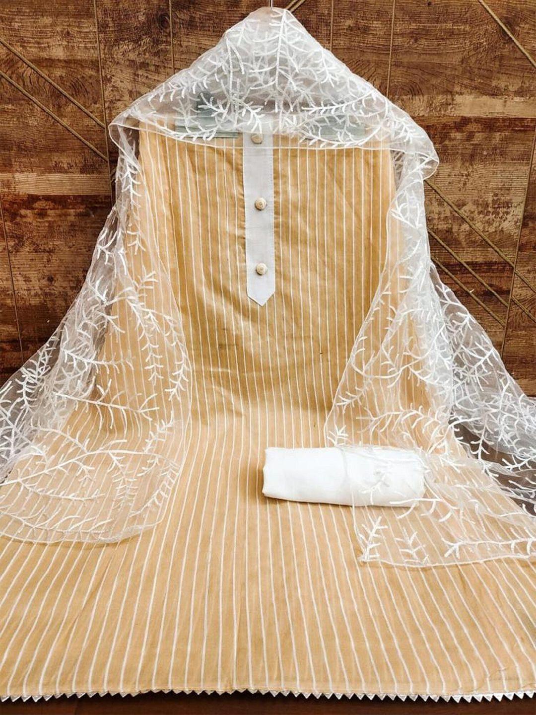 APNISHA Striped Unstitched Dress Material