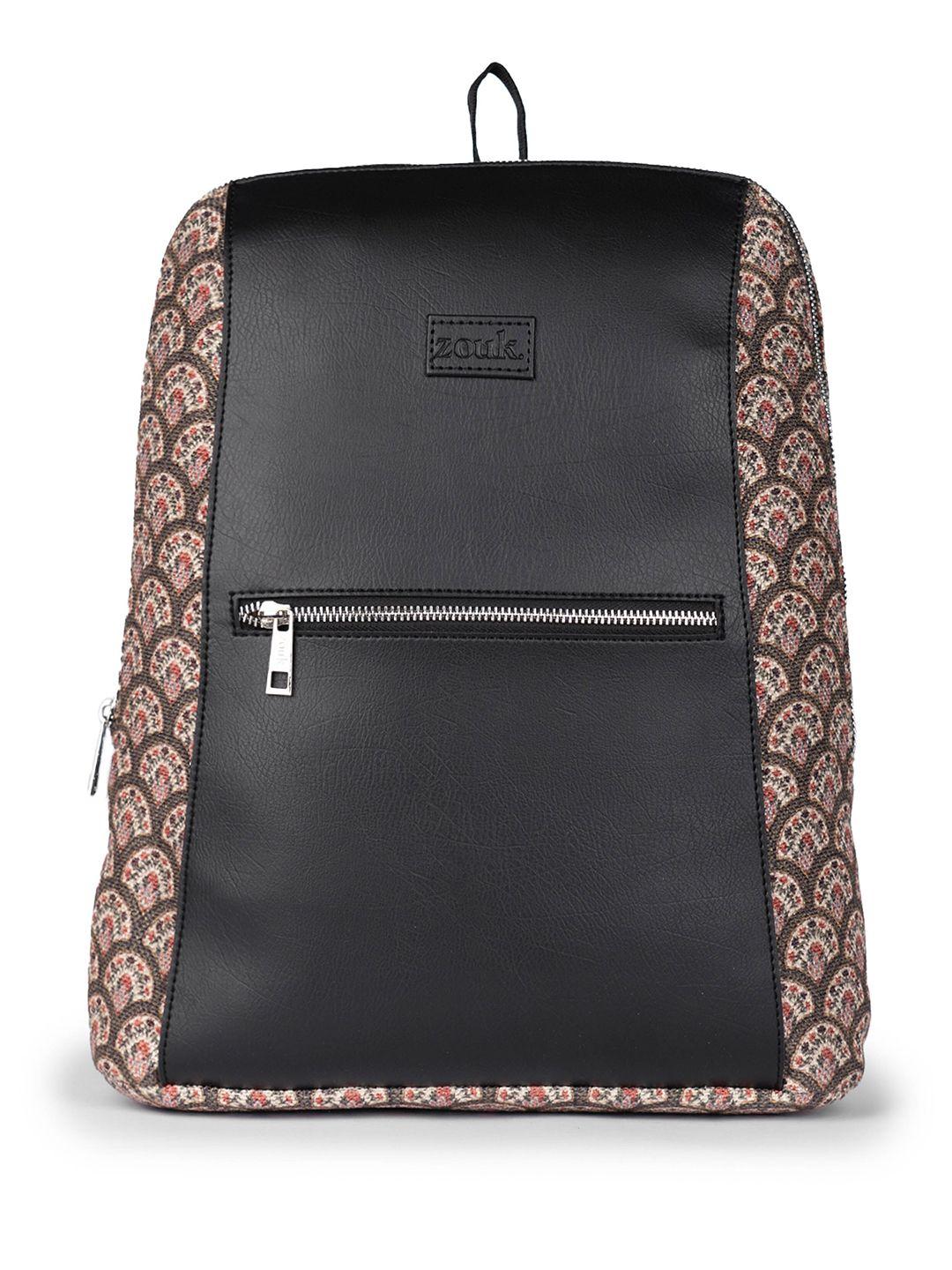 ZOUK Women Printed 14 Inch Laptop Vegan Leather Backpack
