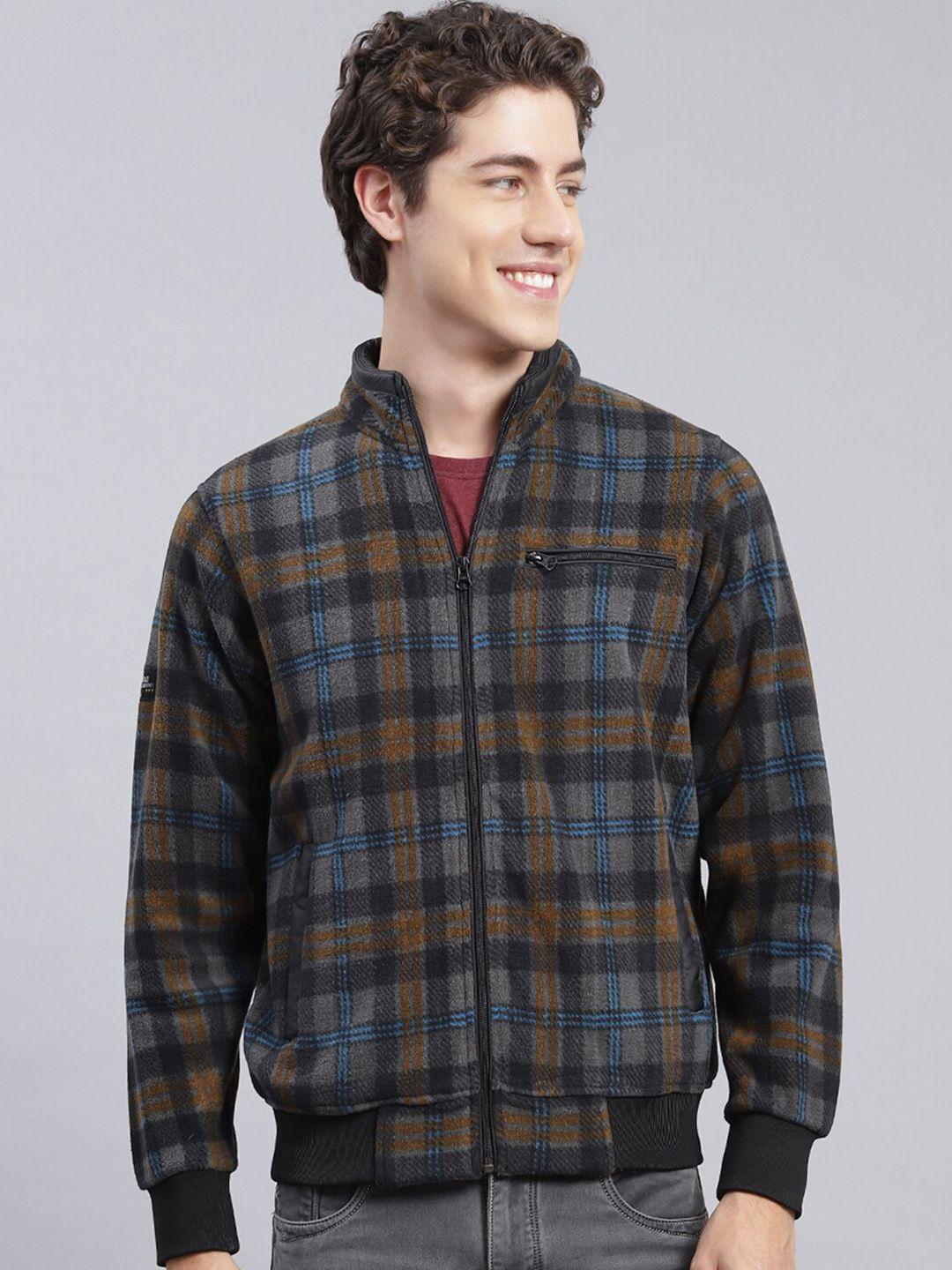 monte-carlo-checked-cotton-mock-collar-front-open-sweatshirt