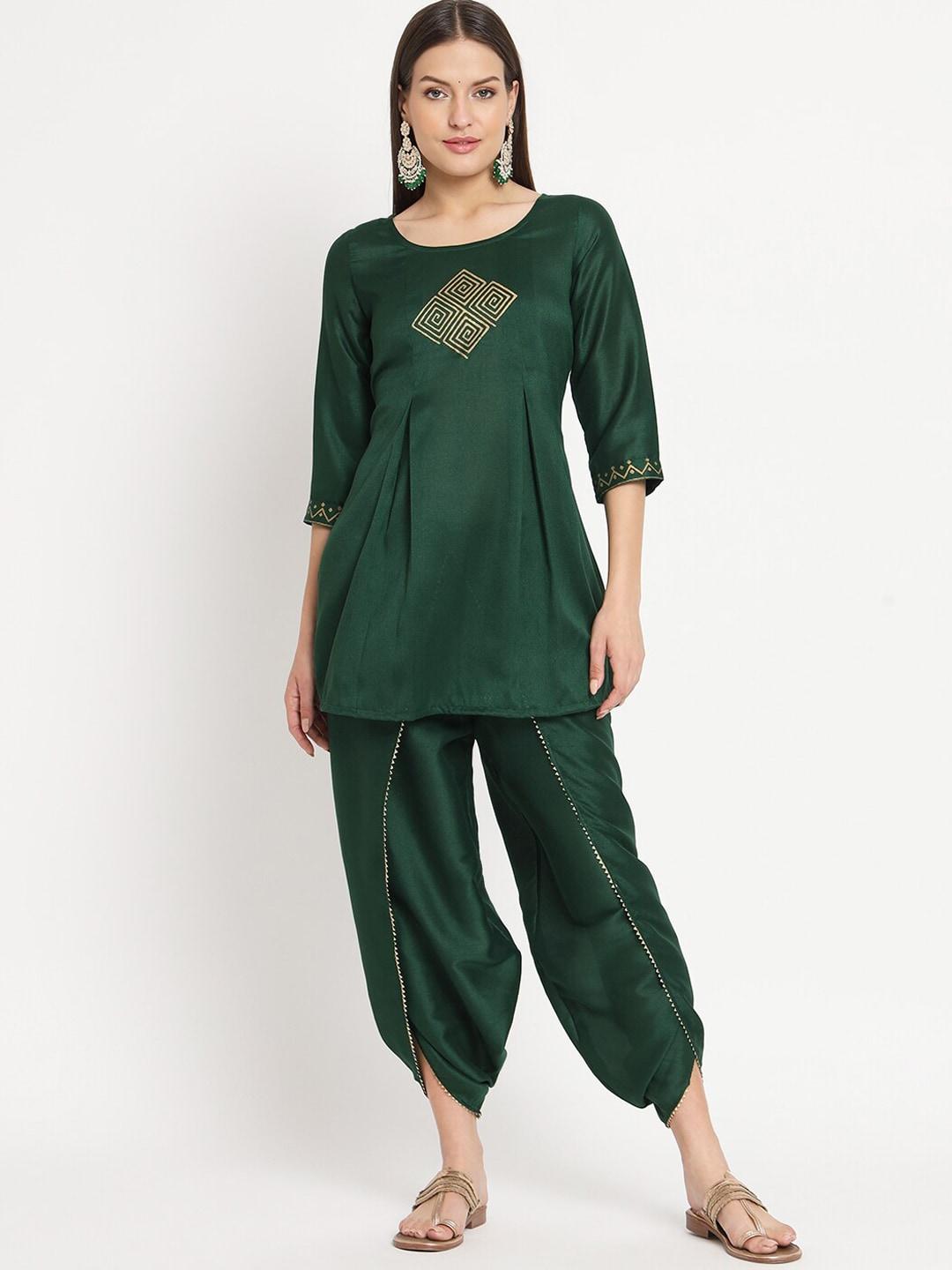 studio-rasa-yoke-design-pleated-kurti-with-dhoti-pants