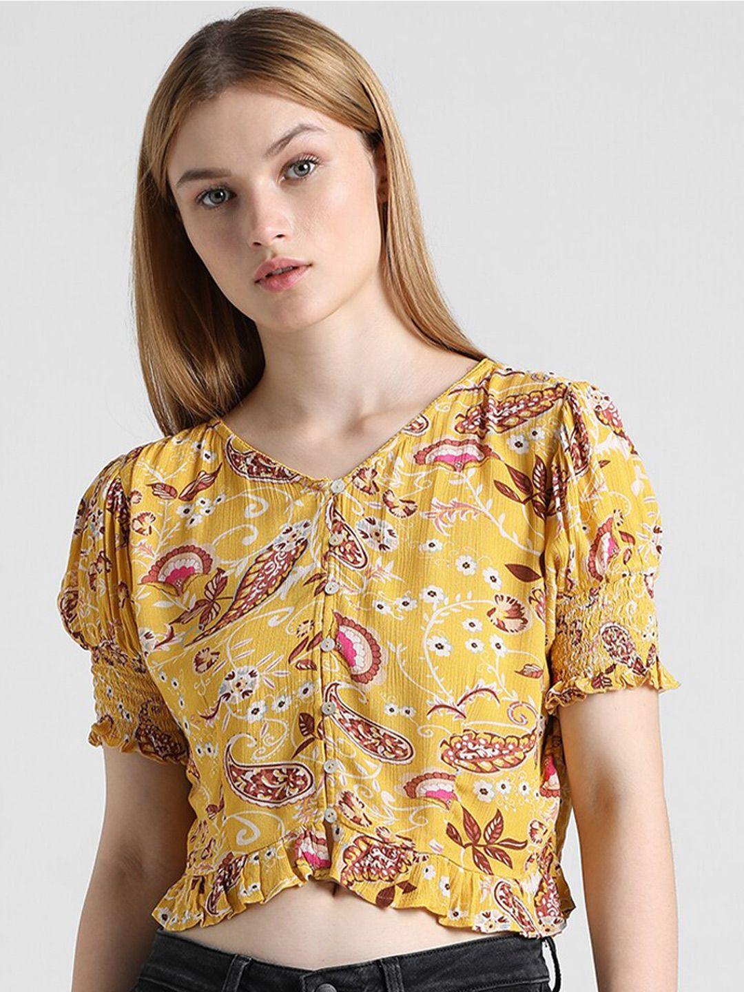 only-floral-print-puff-sleeve-top