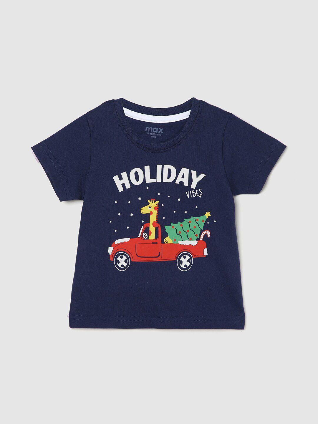 max Infant Boys Graphic Printed Pure Cotton T-shirt