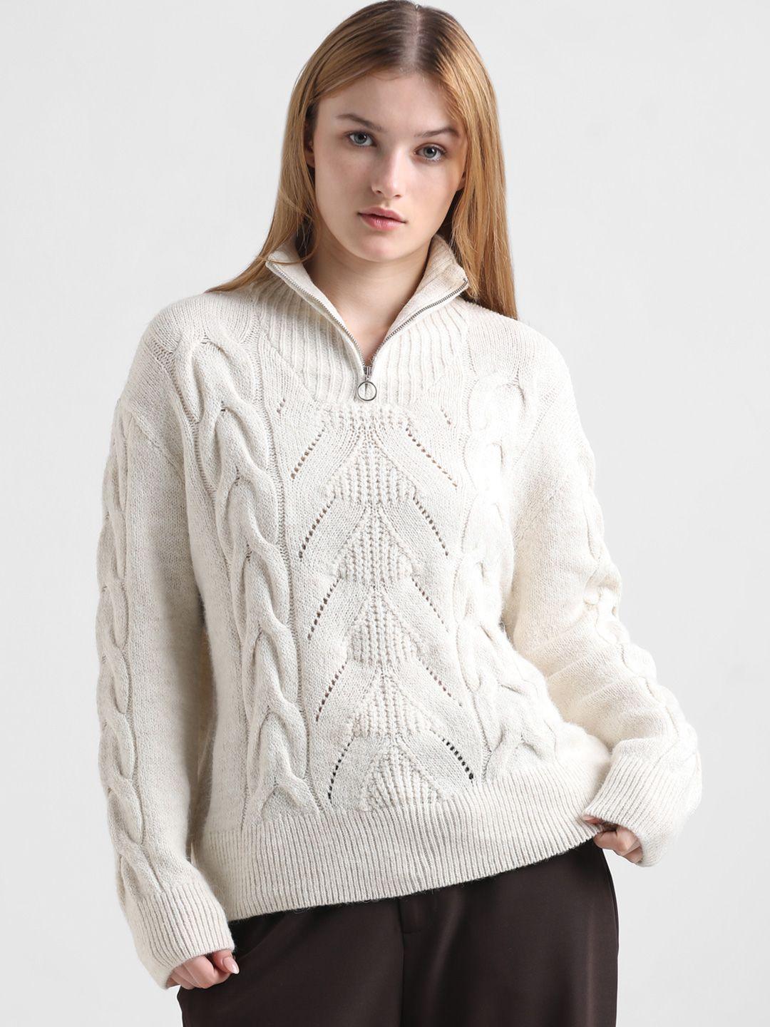 only-turtle-neck-cable-knit-pullover-with-zip-detail-detail