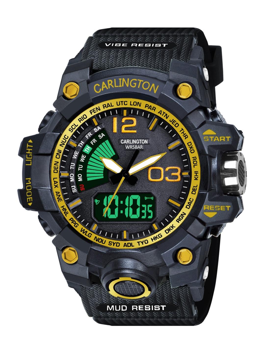 carlington-men-synthetic-straps-analogue-and-digital-watch-ct-3366-golden