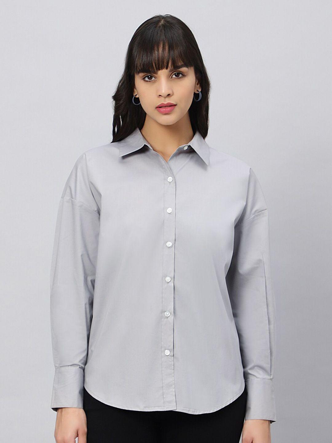 OUI Women Comfort Spread Collar Casual Oversized Shirt