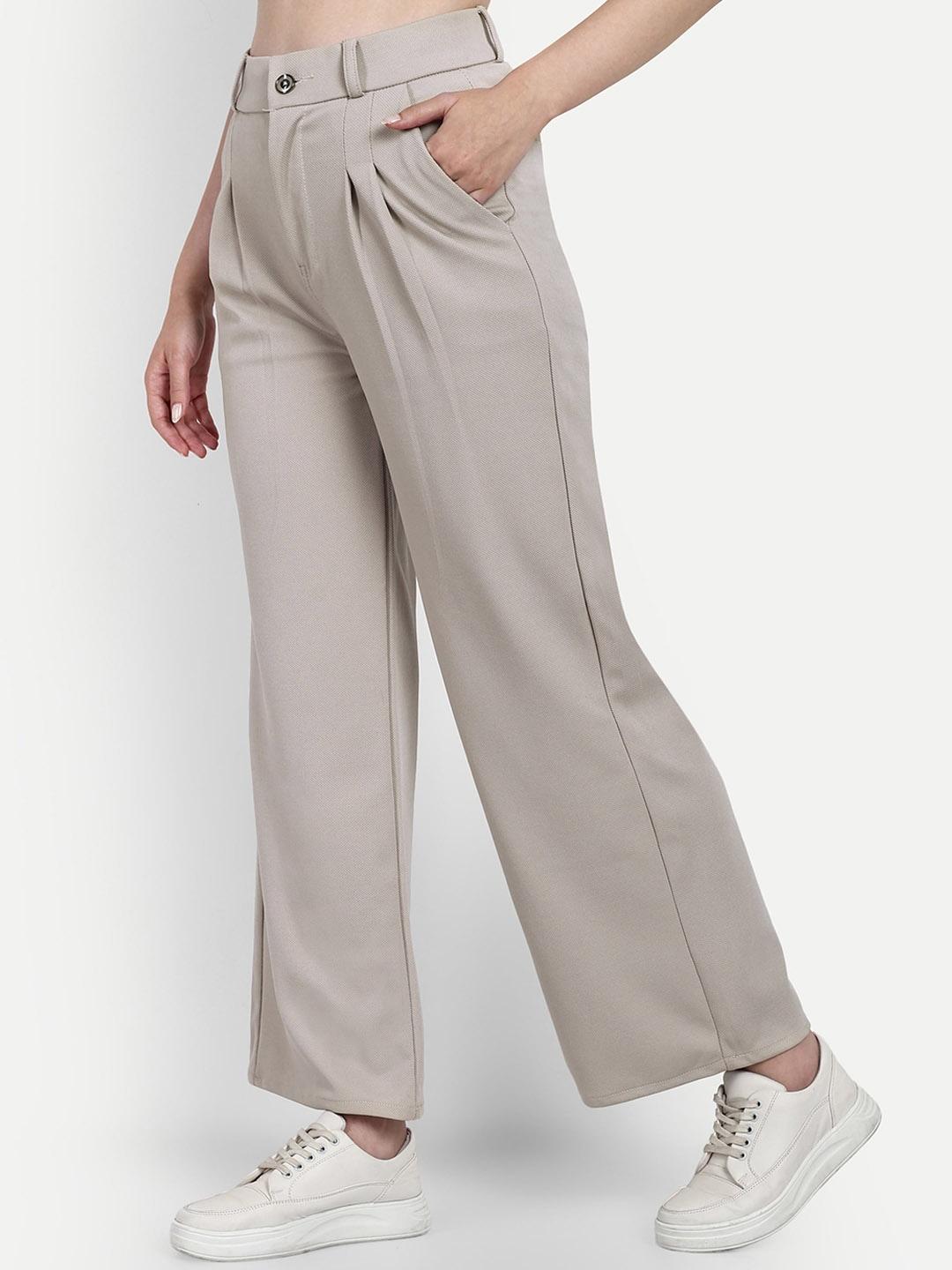 Next One Women Smart Loose Fit High-Rise Easy Wash Trousers