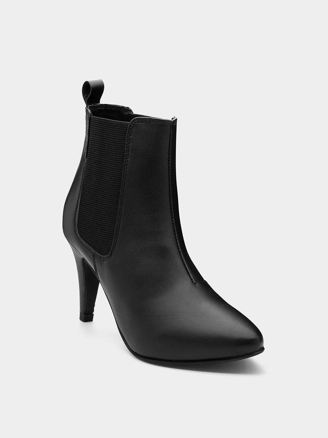 miseen-women-mid-top-pointed-toe-textured-kitten-heel-chelsea-boots