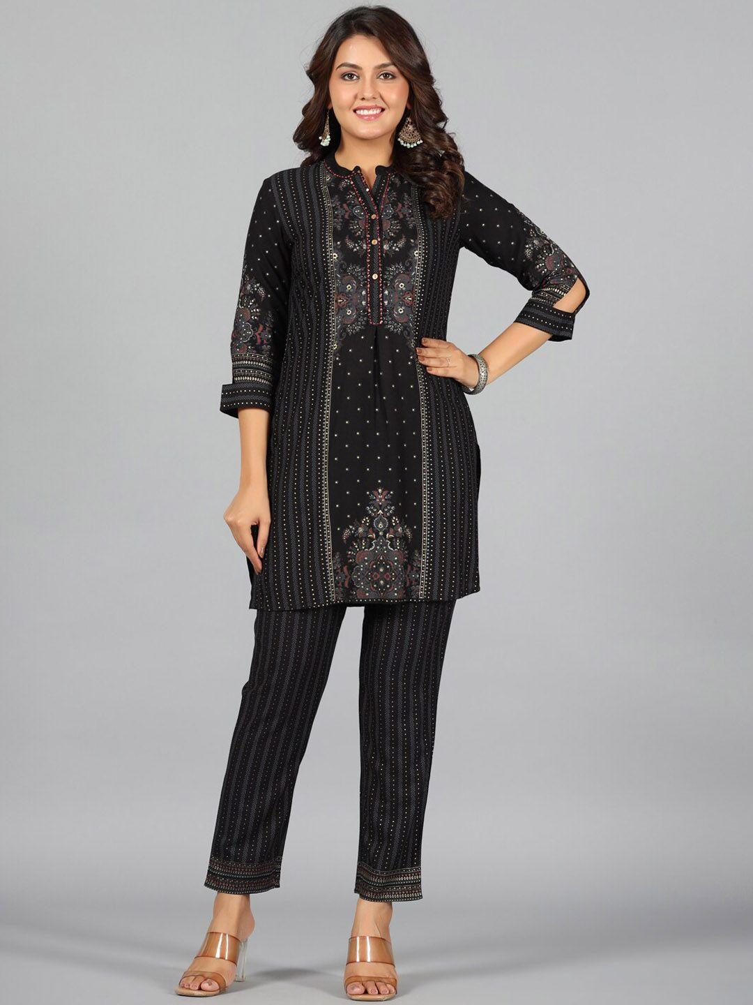 juniper-ethnic-motifs-printed-mandarin-collar-regular-kurti-with-trousers