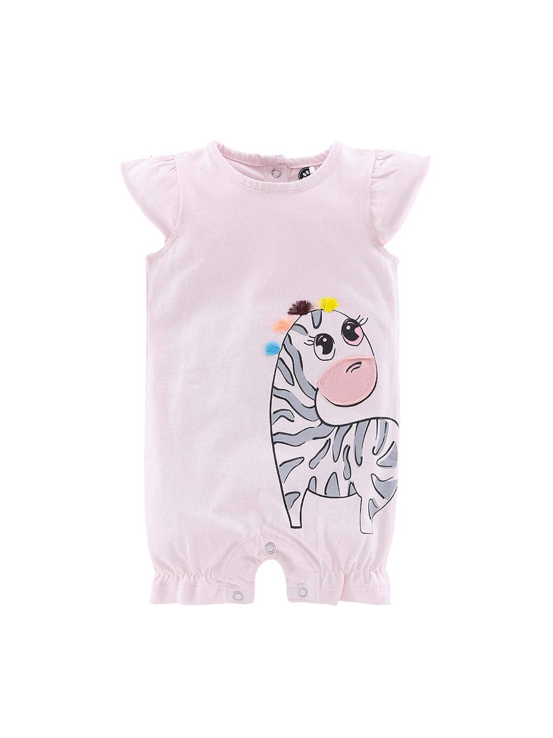 JusCubs Infant Girls Printed Cotton Rompers