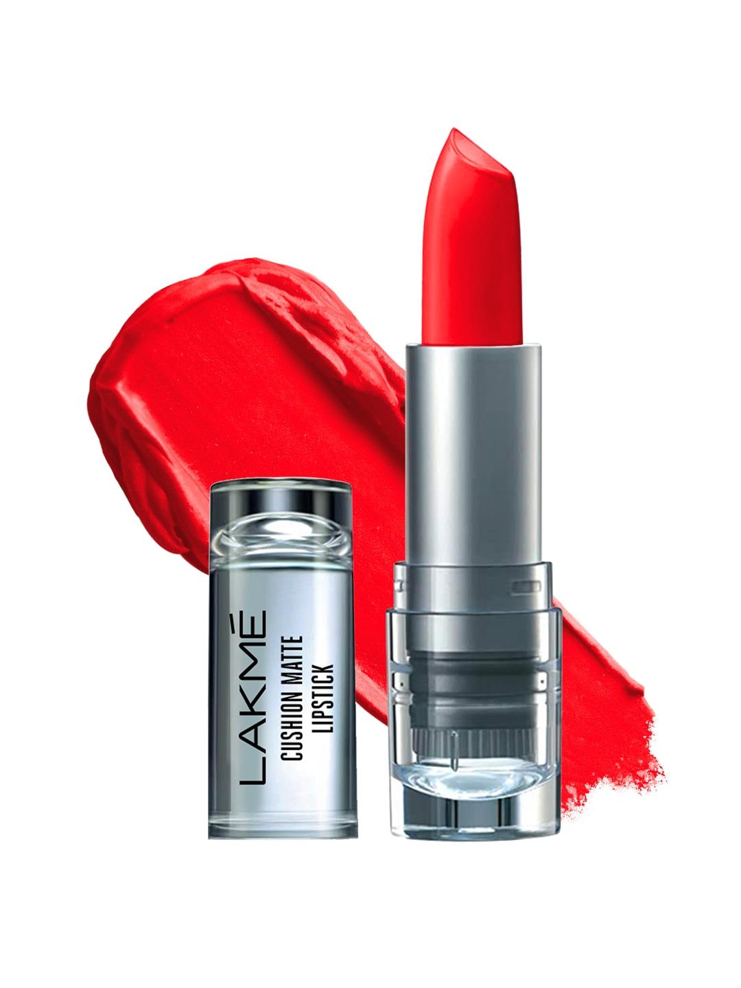 Lakme Cushion Matte Lipstick with French Rose Oil - Red Bombshell