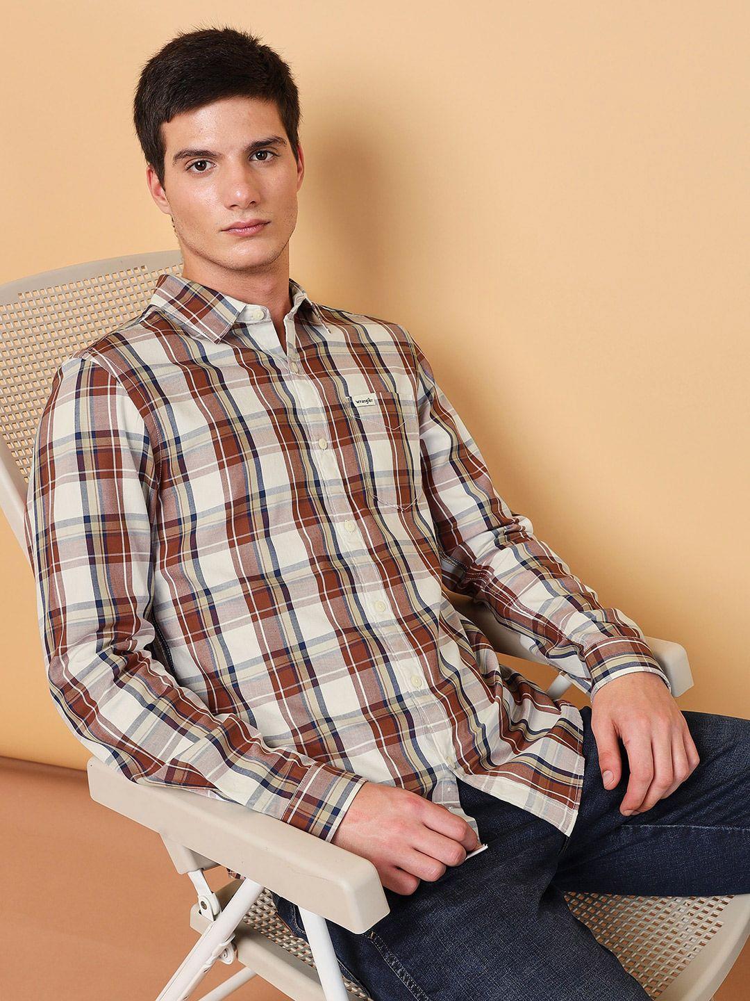 wrangler-tartan-checks-twill-cotton-casual-shirt