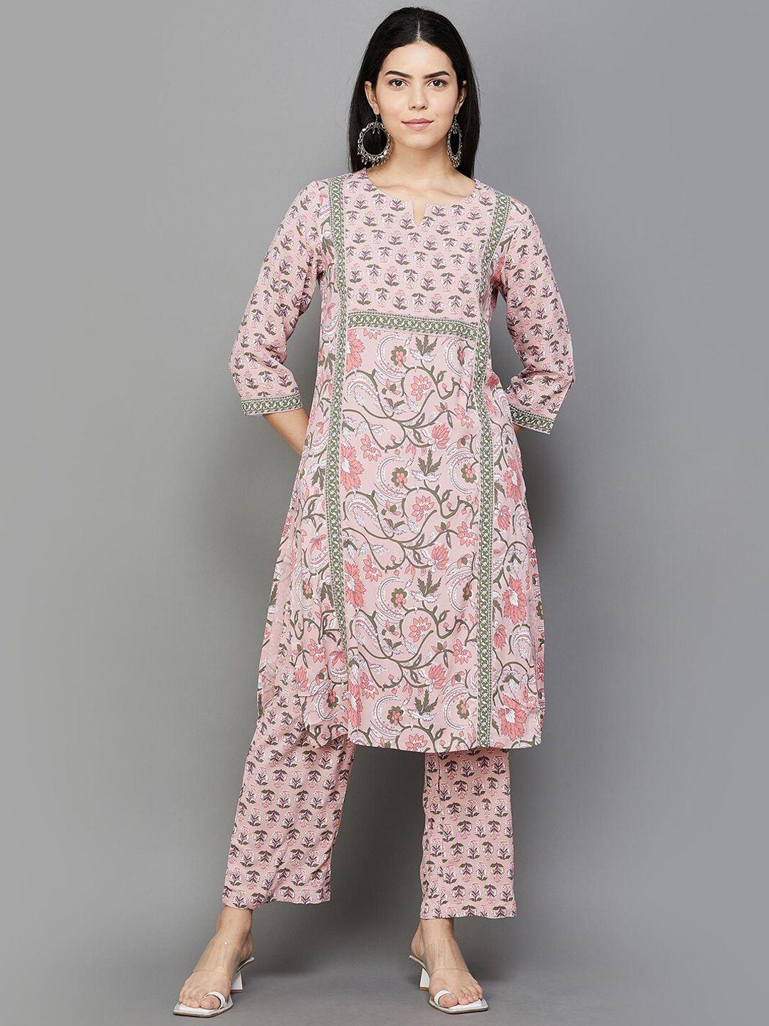 Melange by Lifestyle Ethnic Motifs Printed Kurta With Trousers