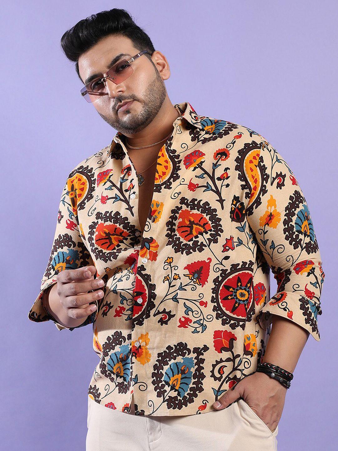 instafab-plus-size-ethnic-printed-classic-regular-fit-cotton-casual-shirt
