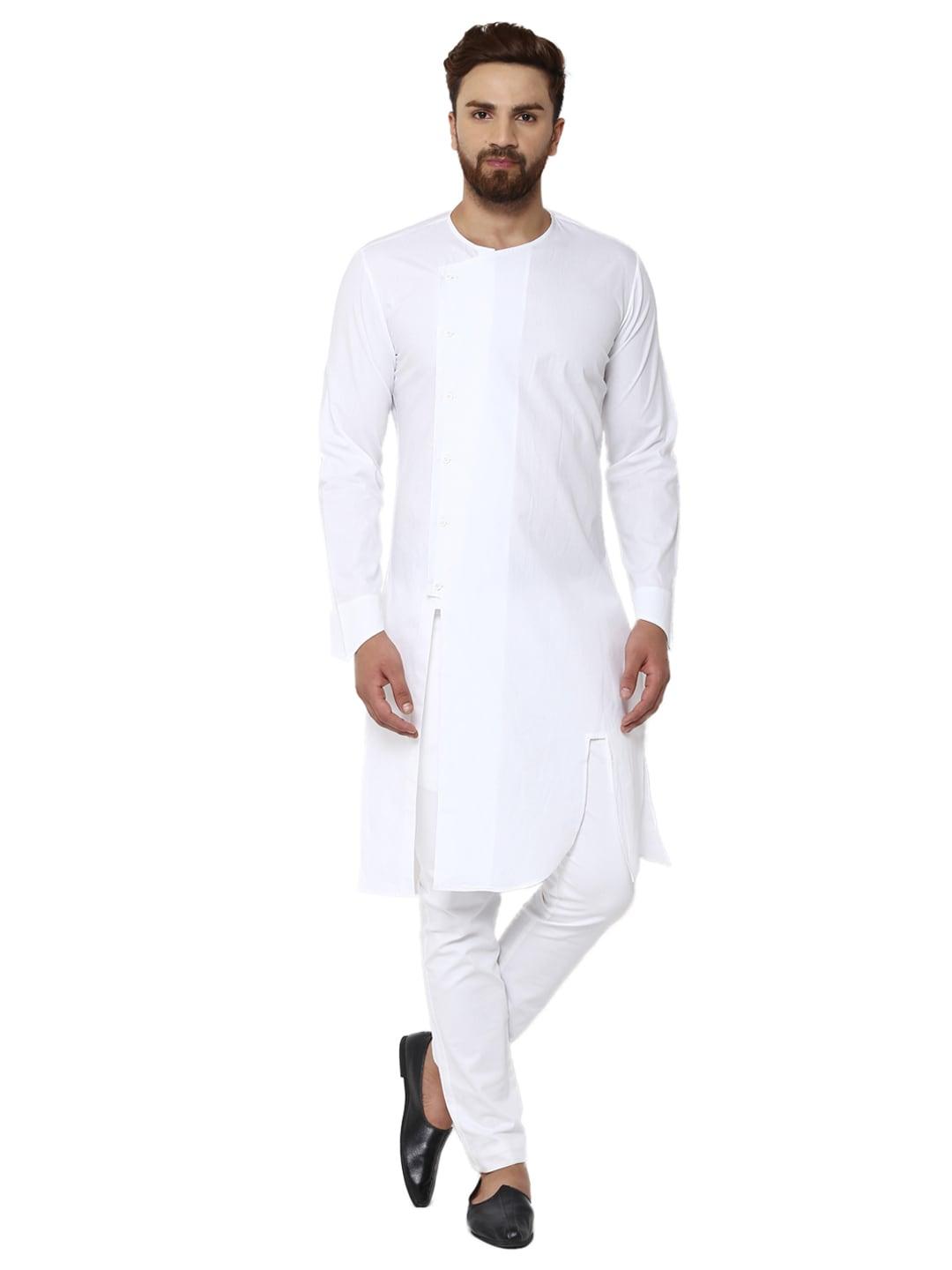 See Designs Men White Solid Kurta with Pyjamas
