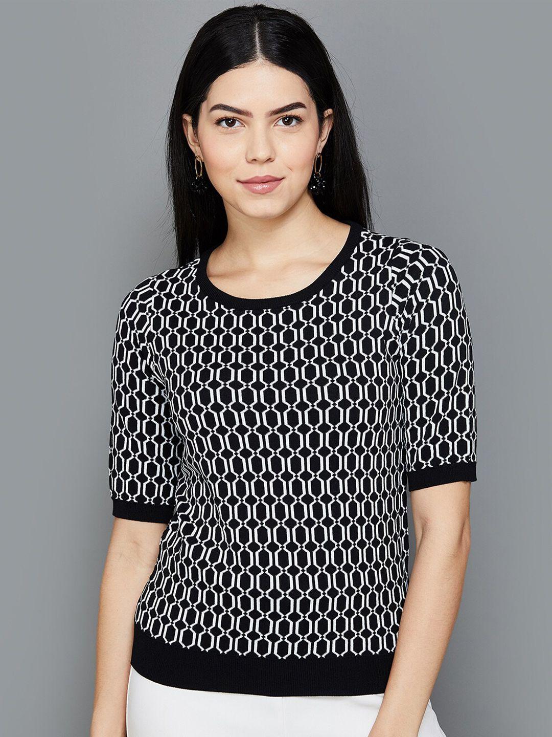 code-by-lifestyle-geometric-printed-round-neck-top