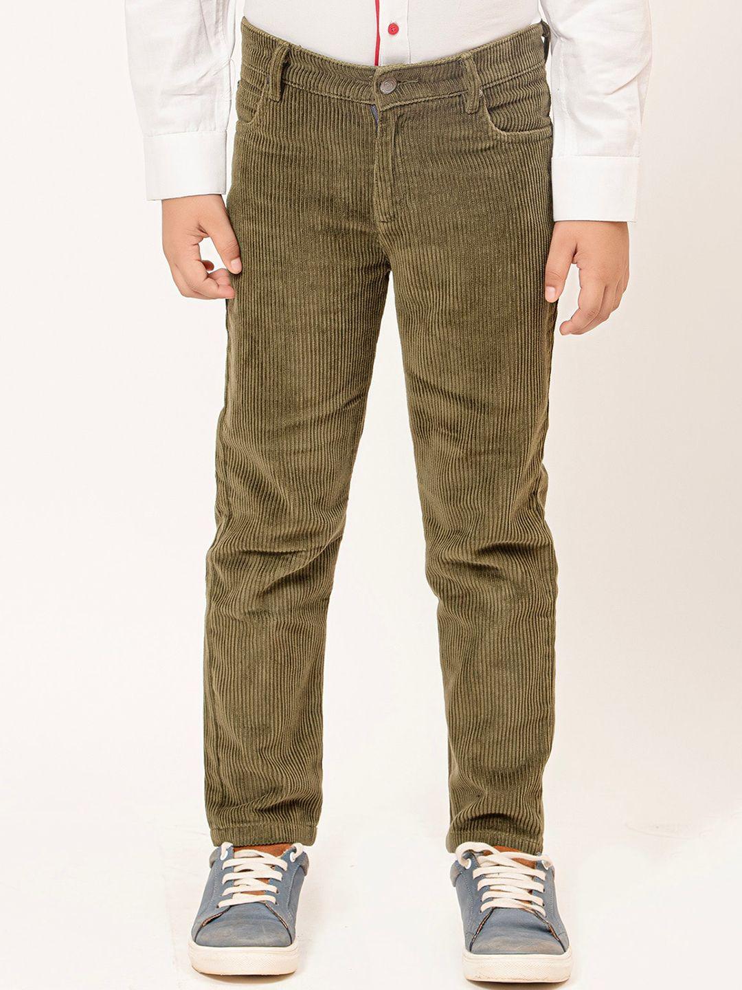 One Friday Boys Cotton Relaxed Plain Flat-Front Trousers
