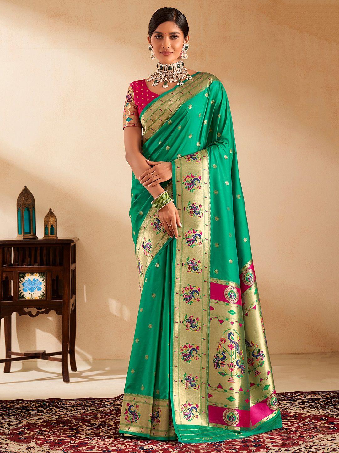 satrani-ethnic-motifs-woven-design-zari-jacquard-pure-silk-paithani-saree
