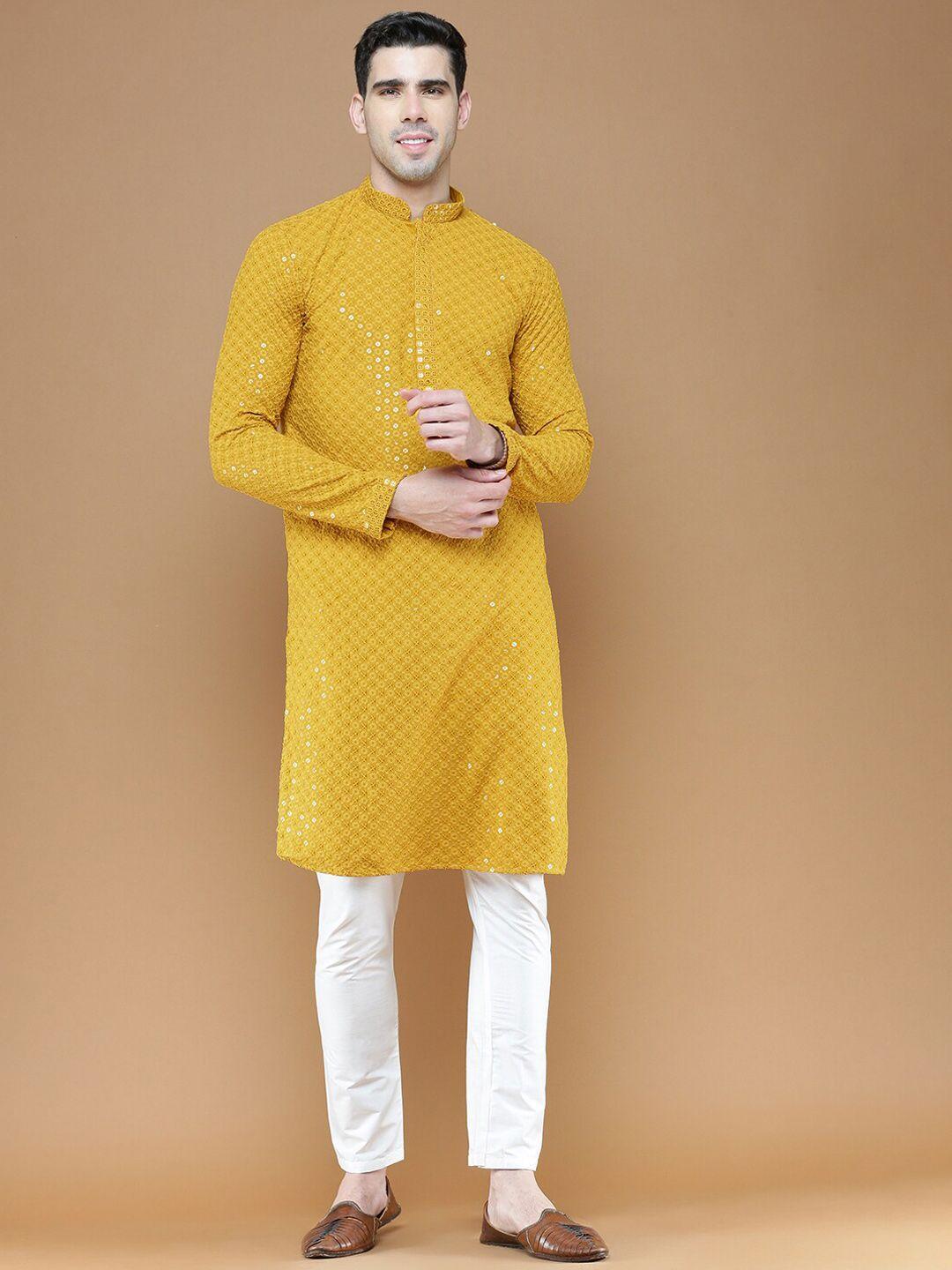 sanwara-floral-embroidered-sequinned-straight-kurta-with-pyjamas