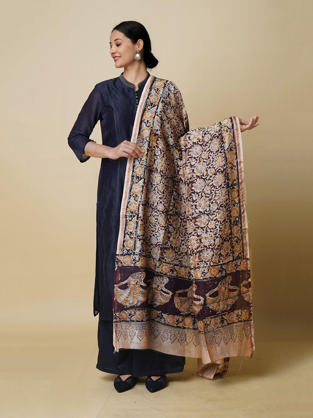 unnati-silks-ethnic-motifs-printed-chanderi-kalamkari-dupatta