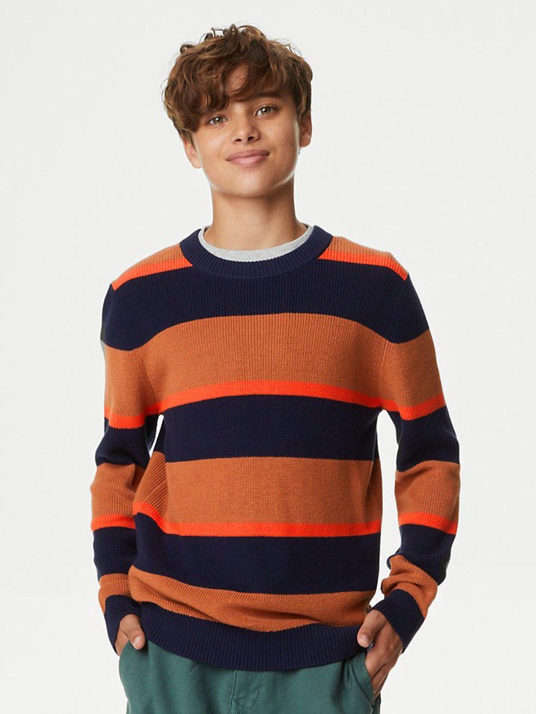 marks-&-spencer-boys-striped-pure-cotton-pullover-sweater