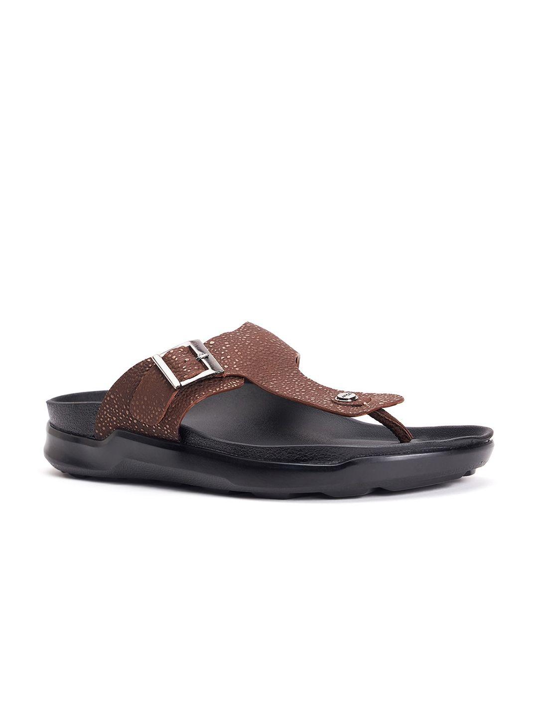 Hitz Men Textured Leather Comfort Sandals