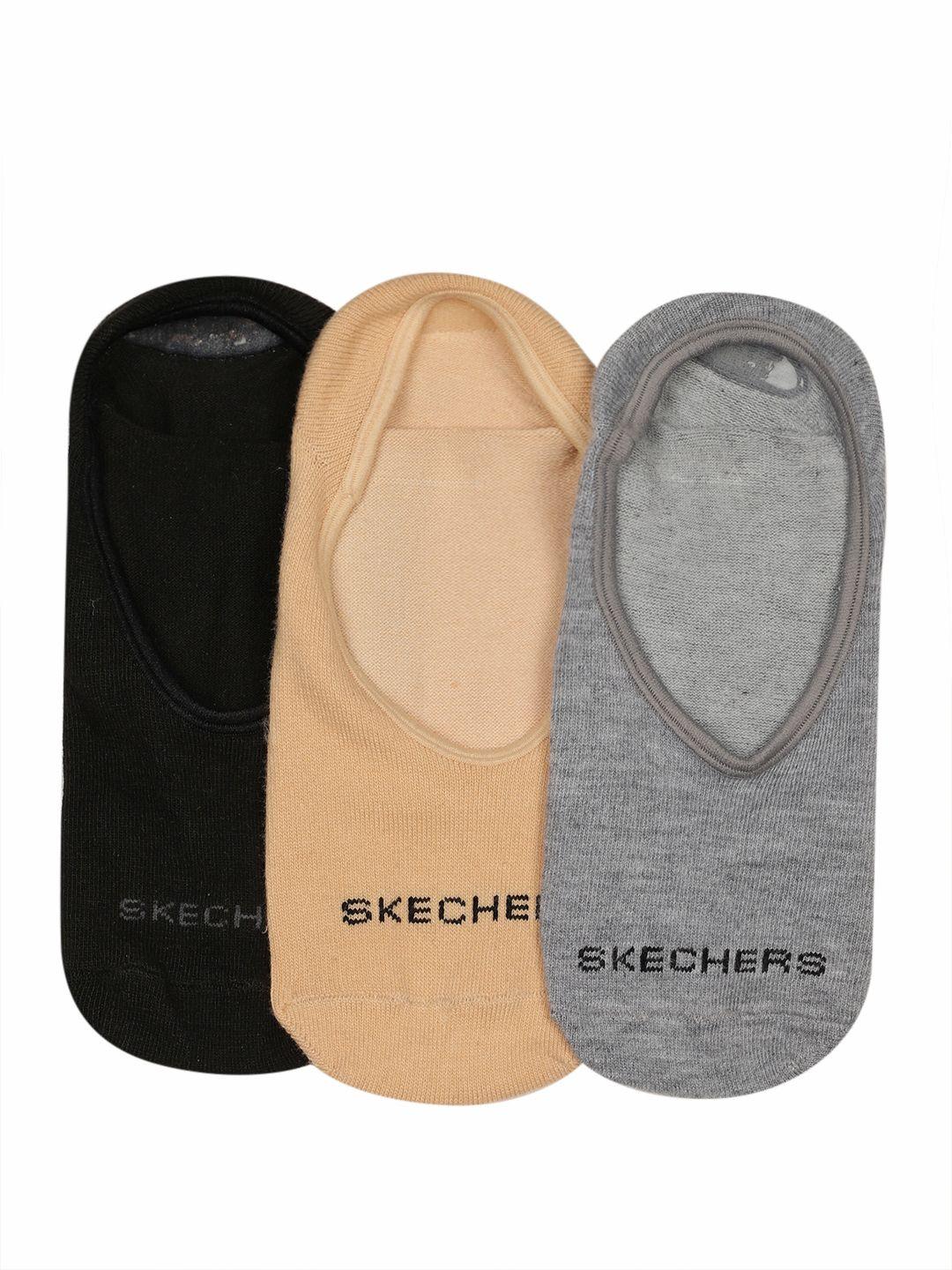 Skechers Women Pack Of 3 Brand Logo Woven Design Shoe Liner Socks