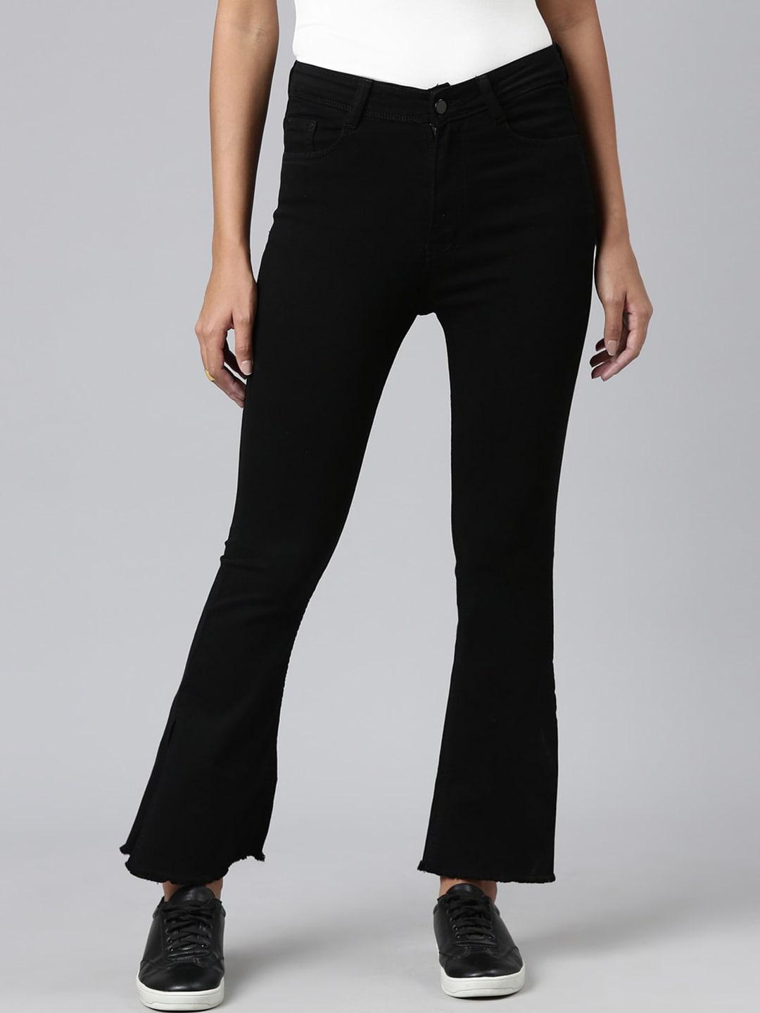 showoff-women-mid-rise-clean-look-flared-stretchable-jeans