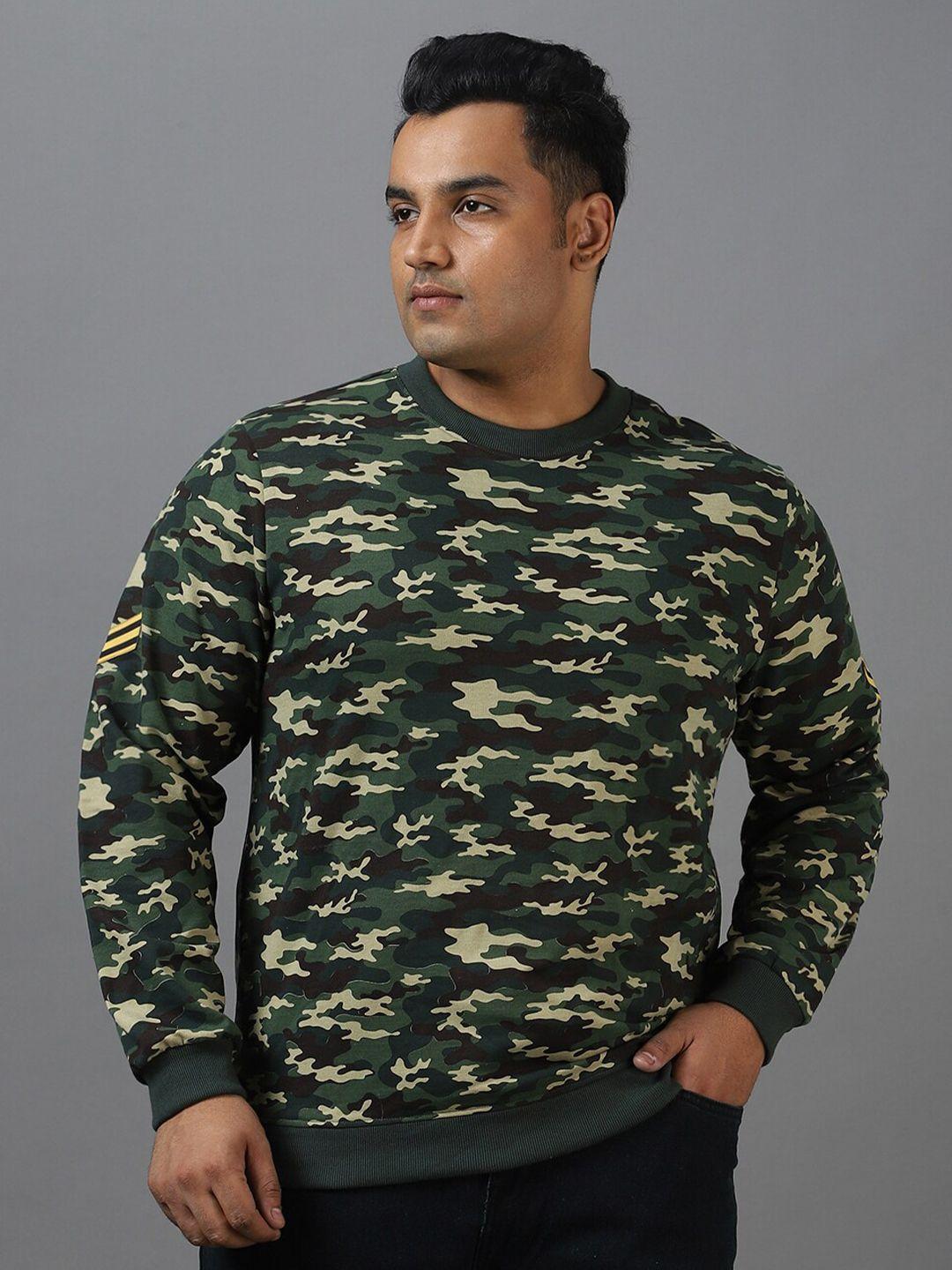 Urbano Plus Size Camouflage Printed Pullover Sweatshirt