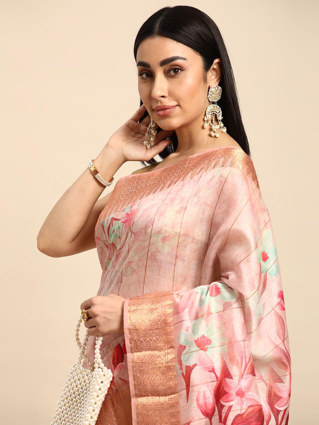 Kalyan Silks Woven Design Zari Pure Silk Tussar Saree