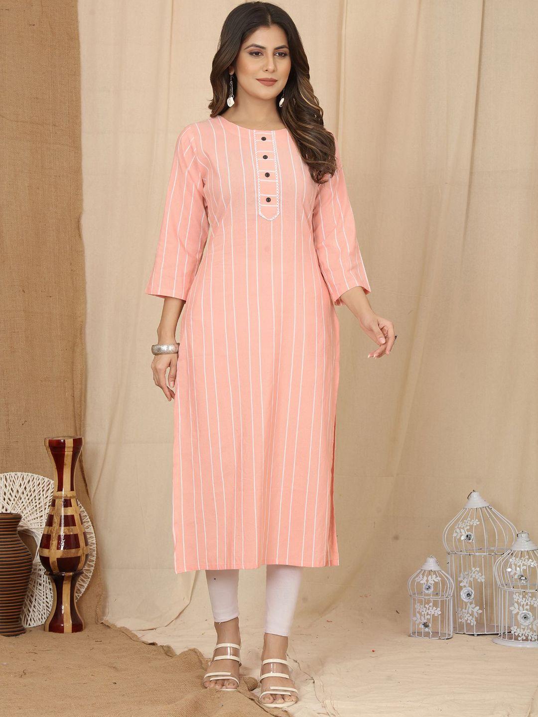 PREMROOP- THE STYLE YOU LOVE Striped Cotton Straight Kurta