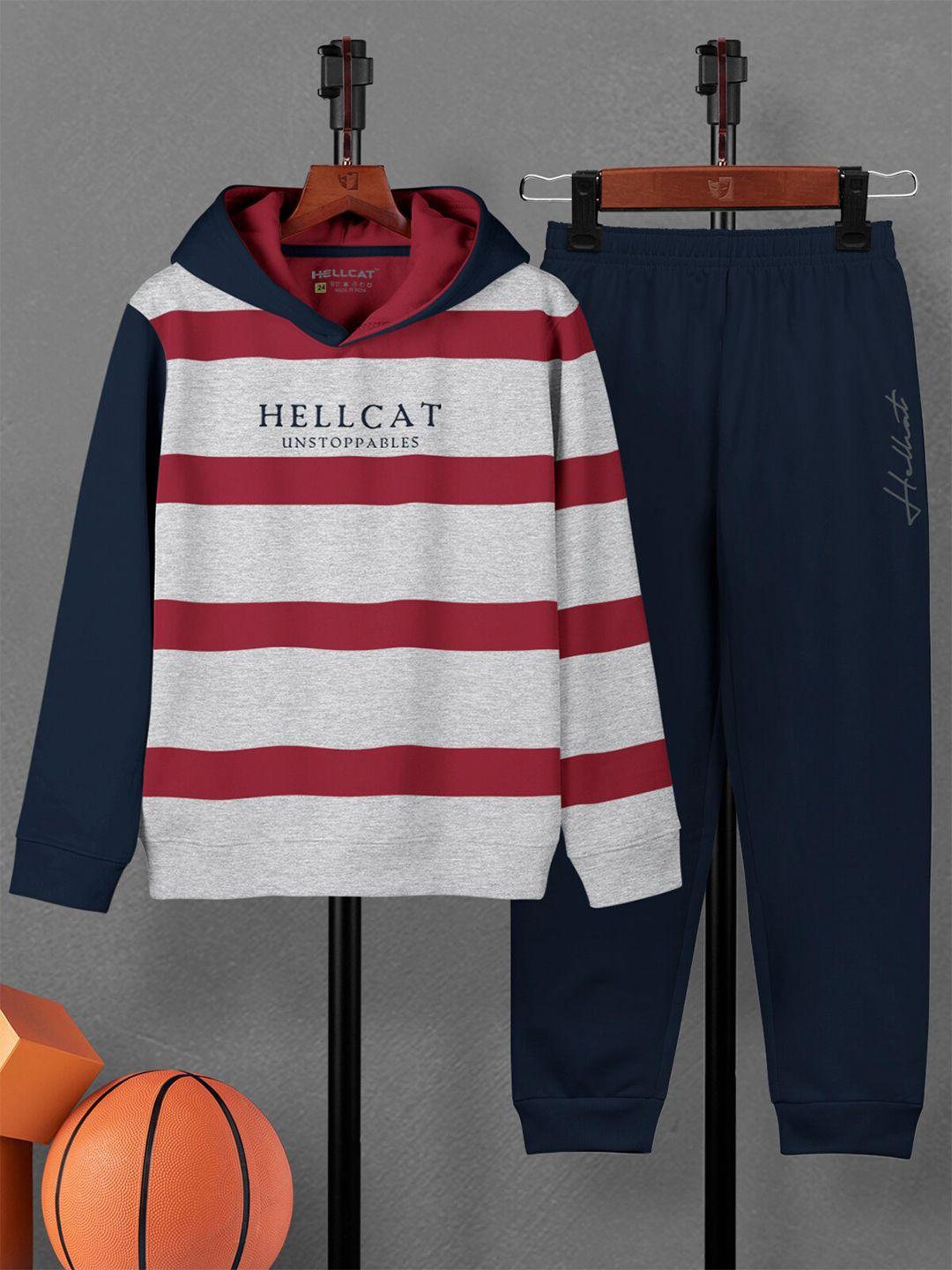 HELLCAT Boys Striped T-Shirt And Joggers