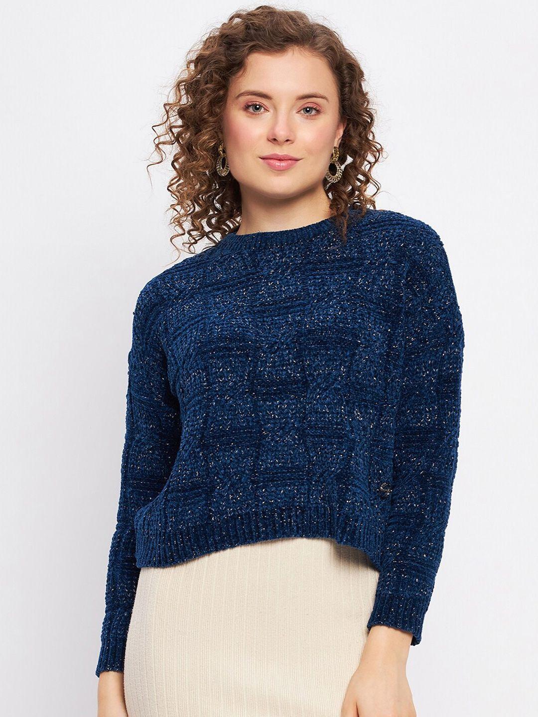 Duke Cable Knit Self Design Acrylic Crop Sweater