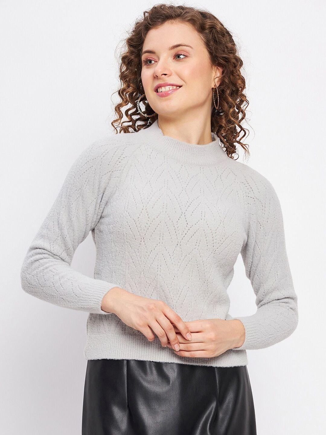 Duke Open Knit Self Design High Neck Acrylic Sweater