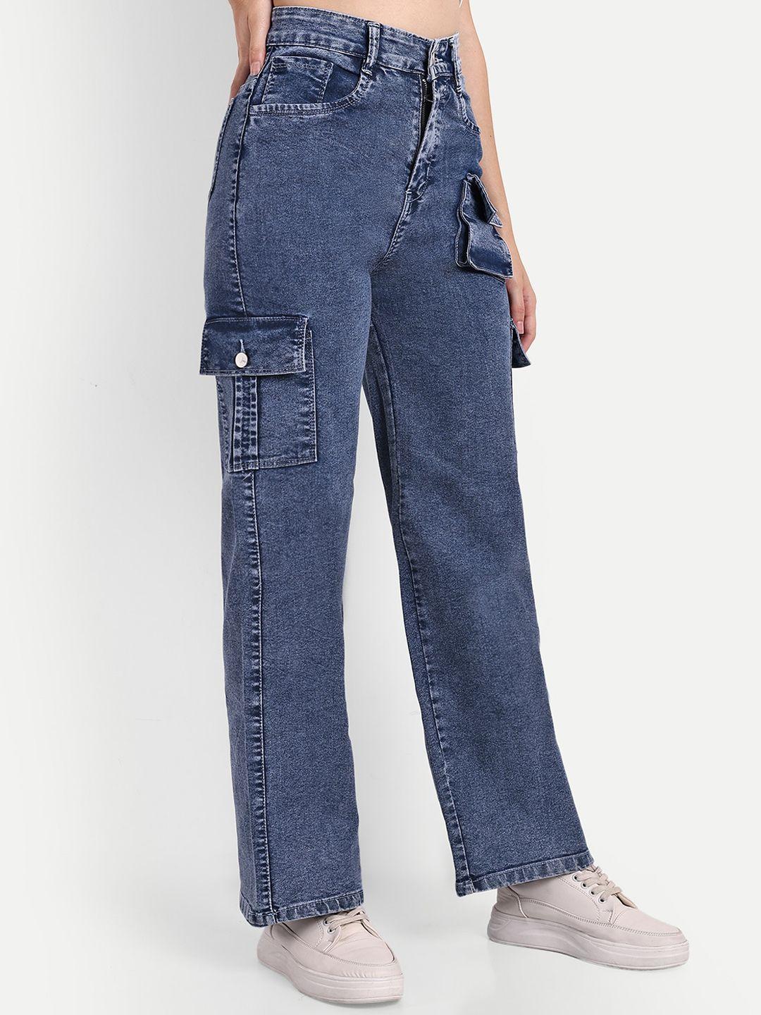 broadstar-women-smart-wide-leg-high-rise-clean-look-heavy-fade-stretchable-cargo-jeans