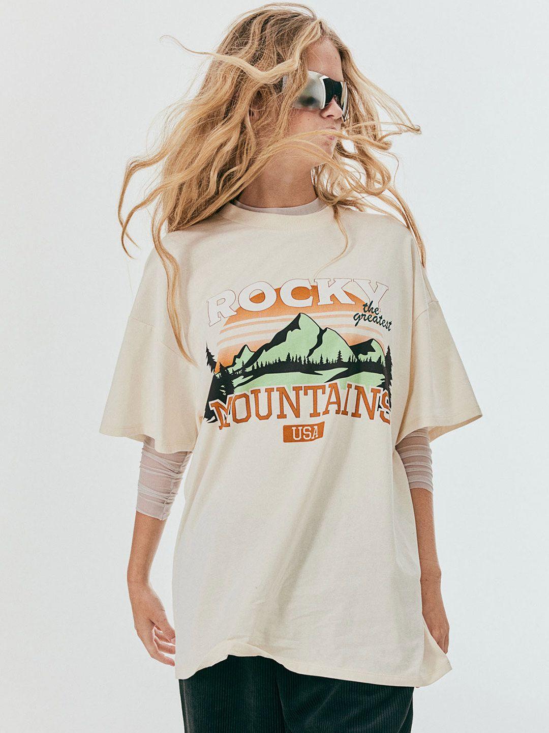 H&M Women Printed Oversized T-Shirt