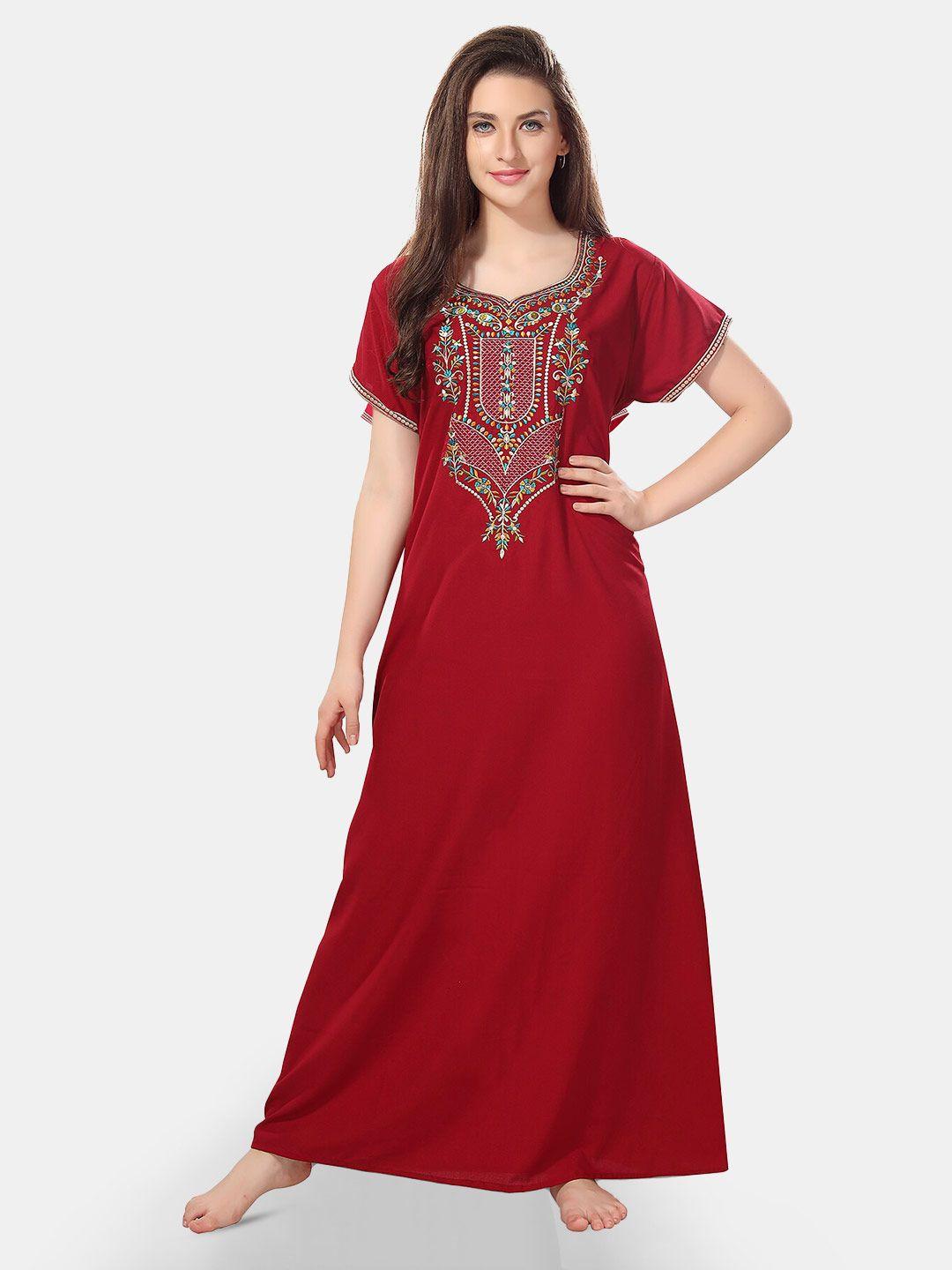 be-you-ethnic-motifs-embroidered-maxi-nightdress