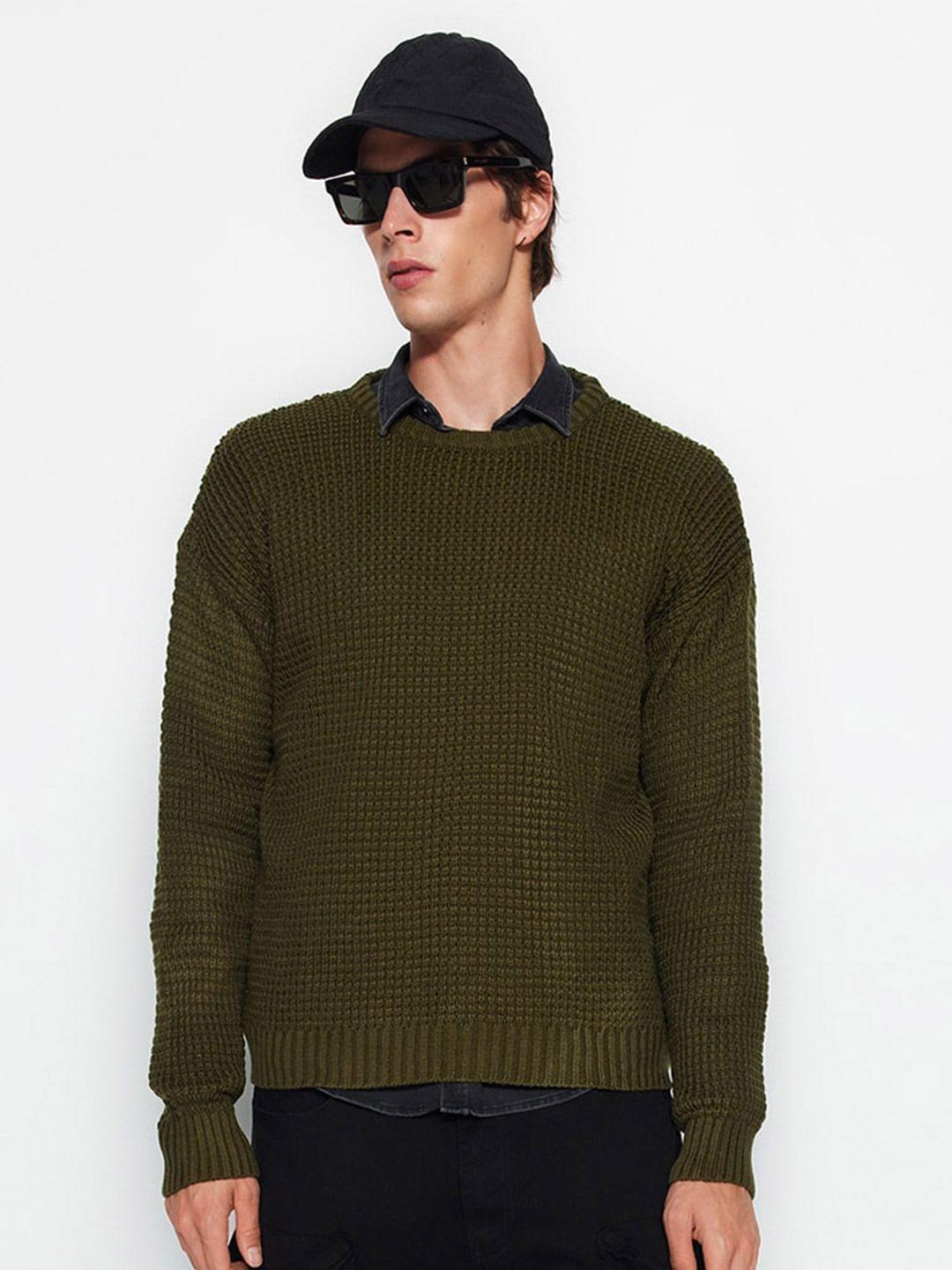 trendyol-round-neck-ribbed-acrylic-pullover