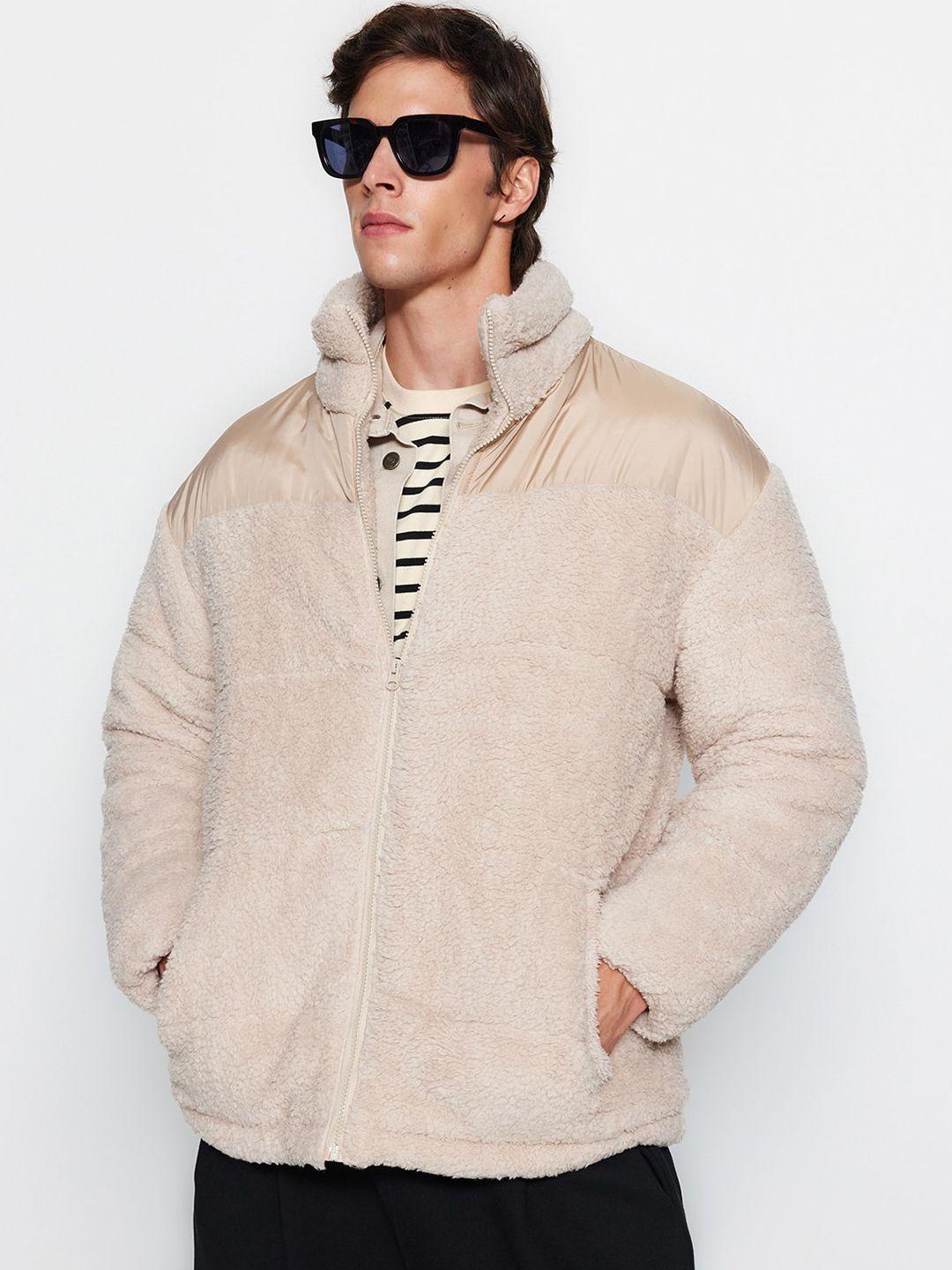 Trendyol Mock Collar Padded Faux Fur Trim Jacket